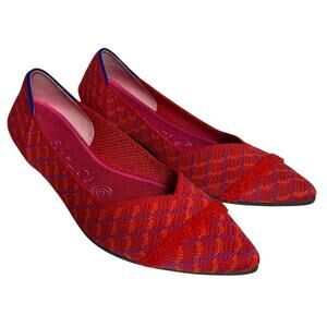 Rothys The Point Pointed Toe Flats Orange Purple Geometric Pattern W6